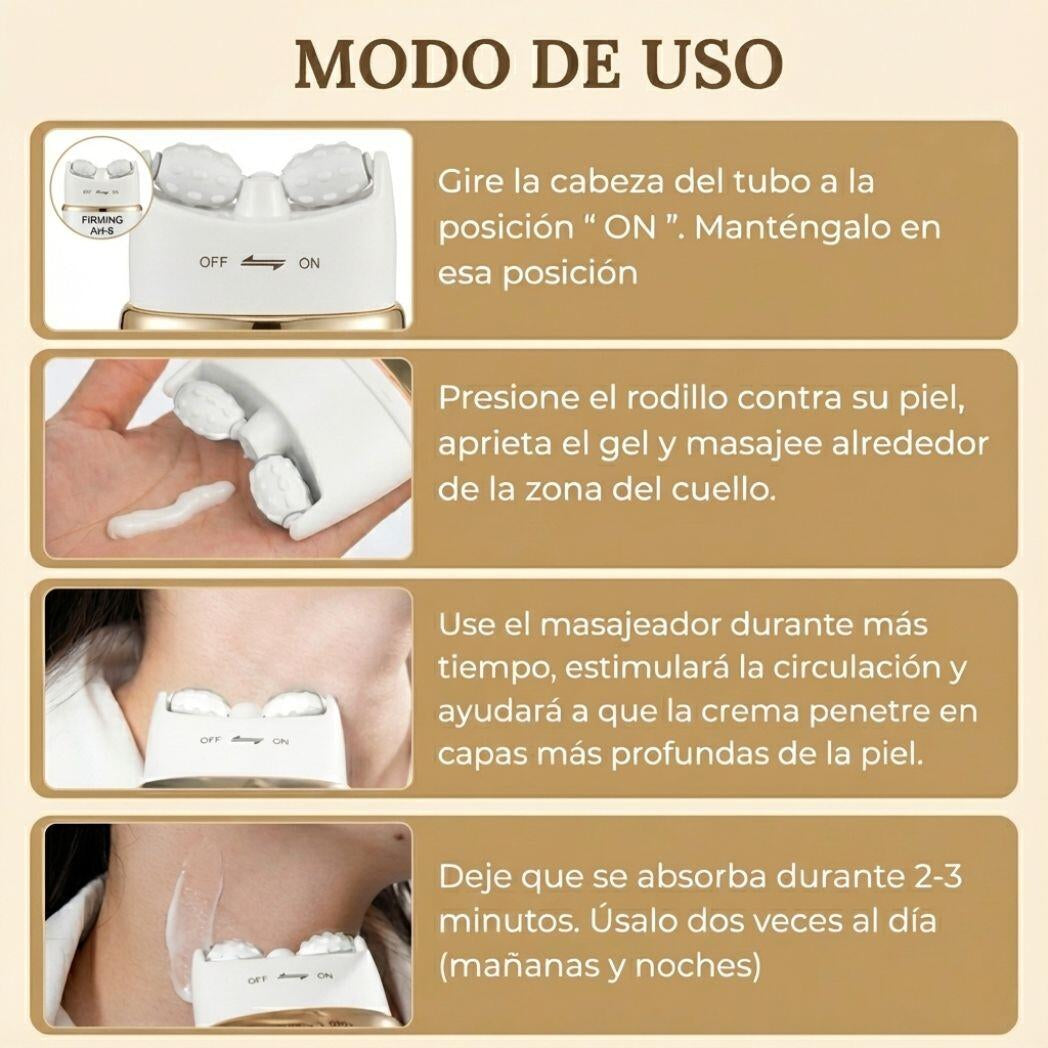 Rodillo 3D Reafirmante – Masajeador Facial y de Cuello Efecto Lifting