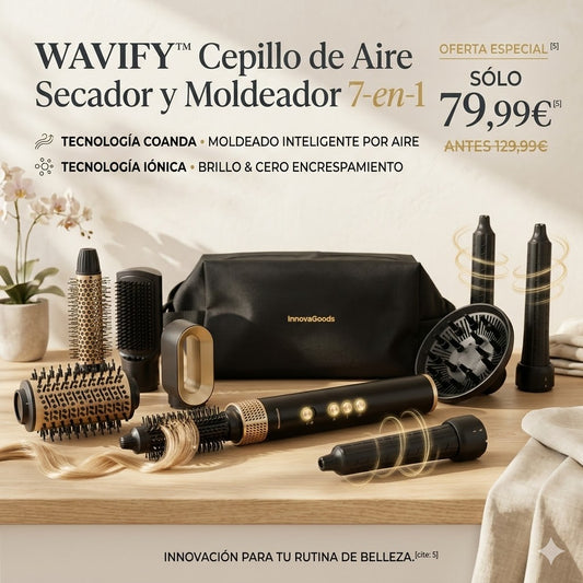 Wavify™ Cepillo de Aire Secador y Moldeador 7‑en‑1 – Tecnología Coanda & Iónica
